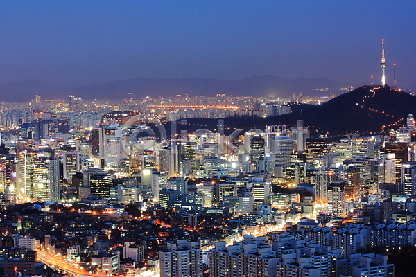 사람없음 JPG 건물 남산 남산타워 도시 도시풍경 백그라운드 빌딩 빛 산 서울 야경 야외 조명 풍경(경치) 한국