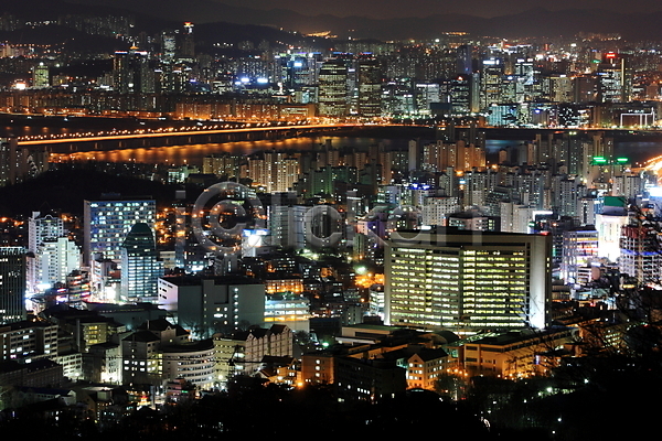 사람없음 JPG 강 건물 도로 도시 도시풍경 백그라운드 빌딩 빛 서울 야경 야외 조명 풍경(경치) 한강 한국