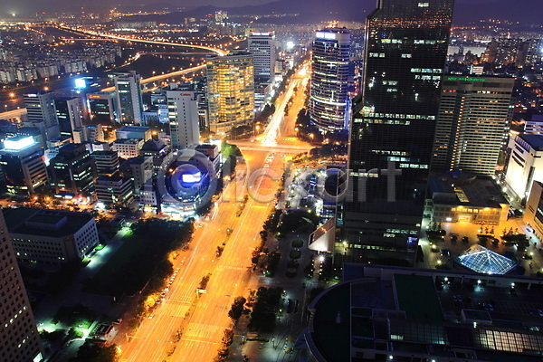 사람없음 JPG 하이앵글 건물 도로 도시 도시풍경 무역센터 백그라운드 빌딩 빛 야경 야외 조명 풍경(경치) 한국