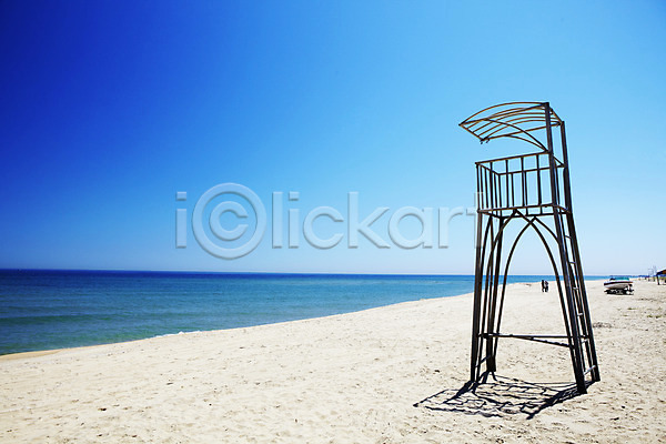 사람없음 JPG 포토 관측시설 모래 모래사장 바다 야외 여름(계절) 주간 풍경(경치) 하늘 해변