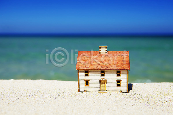 사람없음 JPG 포토 모래 모래사장 미니어처 바다 야외 여름(계절) 오브젝트 주간 주택 풍경(경치) 하늘 해변