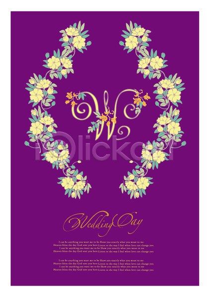 빈티지 사람없음 EPS 카드템플릿 템플릿 W 결혼 꽃 꽃무늬 꽃백그라운드 식물 알파벳 청첩장 초대 카드(감사) 틀 프레임