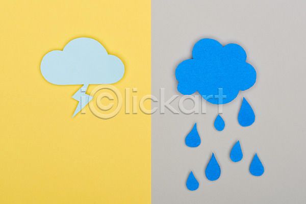 사람없음 JPG 포토 하이앵글 구름(자연) 날씨 노란배경 번개 비(날씨) 스튜디오촬영 실내 종이 플랫레이 환경 회색배경