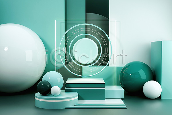 사람없음 3D PSD 디지털합성 입체 편집이미지 3D소스 공간 단상 도형 미니멀 백그라운드 오브젝트 원형 입체도형 장식 초록색 편집 편집소스 합성