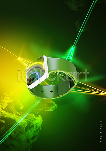 사람없음 PSD 편집이미지 그래픽 그래픽백그라운드 백그라운드 빛 스마트워치 연기 초록색