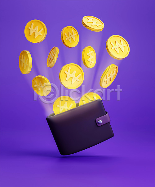사람없음 3D PSD 디지털합성 편집이미지 3D소스 금화 동전 백그라운드 보라색 지갑 편집 편집소스