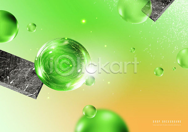 사람없음 PSD 편집이미지 대리석 물방울 반짝임 백그라운드 빛 액체 원형 초록색