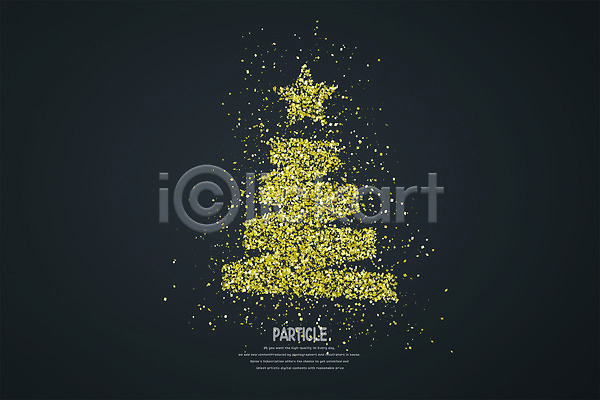 사람없음 3D PSD 디지털합성 편집이미지 검은색 금색 노란색 더스트파티클 별 크리스마스 크리스마스트리 편집 편집소스