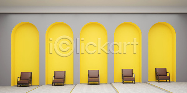 사람없음 3D PSD 디지털합성 편집이미지 2021년 노란색 벽 얼티메이트그레이 의자 인테리어 일루미네이팅 트렌드컬러 편집 편집소스 회색