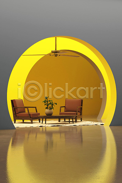사람없음 3D PSD 디지털합성 편집이미지 2021년 노란색 얼티메이트그레이 의자 인테리어 일루미네이팅 탁자 트렌드컬러 편집 편집소스 회색