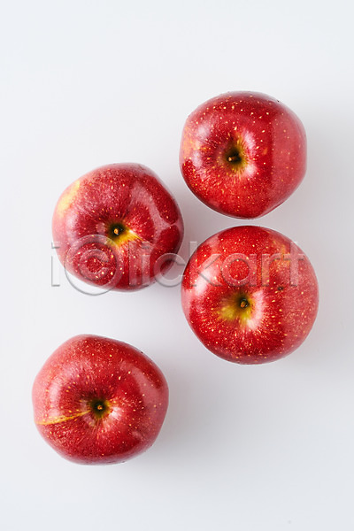 사람없음 JPG 포토 하이앵글 과일 사과 스튜디오촬영 식재료 실내 여러개 음식 흰배경