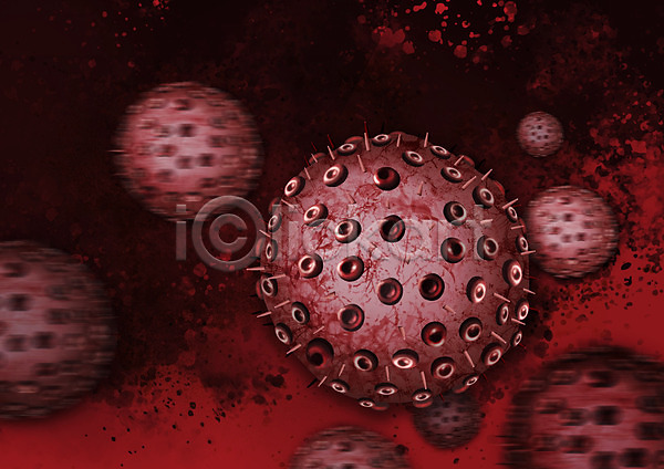 사람없음 PSD 일러스트 바이러스 빨간색 에이즈