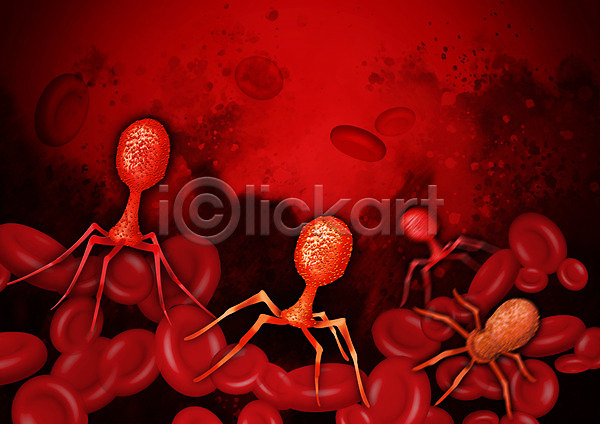 사람없음 PSD 일러스트 바이러스 박테리아 빨간색 적혈구 질병