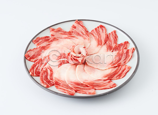 사람없음 JPG 포토 그릇 생고기 소고기 스튜디오촬영 식재료 실내 육류 음식 차돌박이 흰배경