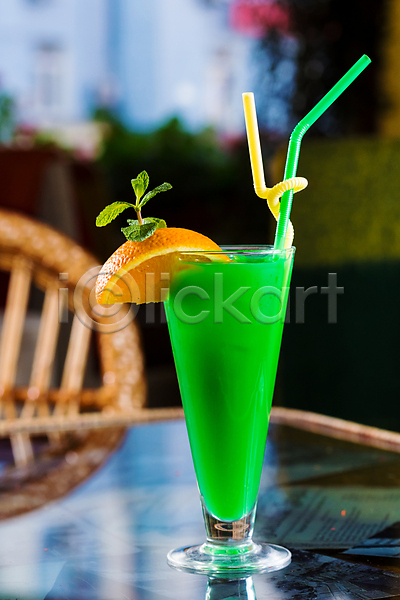 사람없음 JPG 포토 해외이미지 과일 오렌지 음료 주류 초록색 칵테일 해외202004
