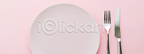 사람없음 JPG 포토 하이앵글 해외이미지 나이프 분홍색배경 식기 접시 포크