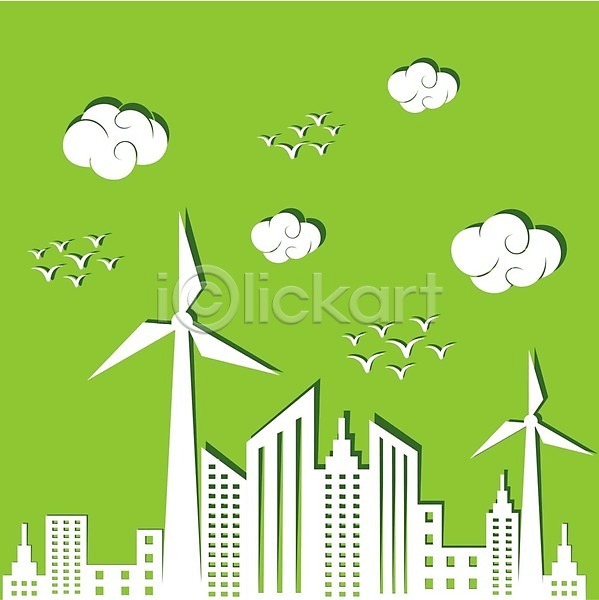 사람없음 EPS 일러스트 해외이미지 개발 건물 구름(자연) 그린에너지 나무 도시 에너지 에코 유기농 잎 재활용 조류 주택 지구 초록색 친환경 태양 풍력에너지 해외202004 해외202105