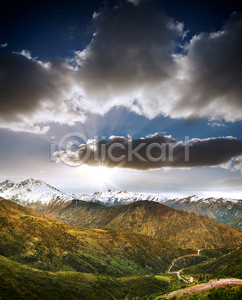 사람없음 JPG 포토 해외이미지 구름(자연) 남아메리카 도로 산 야외 언덕 칠레 풍경(경치) 하늘 해외202004