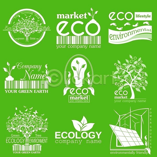 사람없음 EPS 아이콘 해외이미지 그린에너지 꽃 나무 라벨 바이오 사인 세트 심볼 에너지 에코 원형 유기농 잎 재활용 지구 지구본 초록색 친환경 해외202004 해외202105