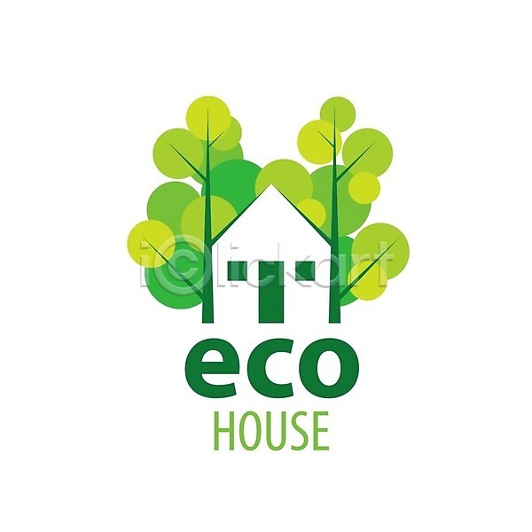 사람없음 EPS 아이콘 해외이미지 나무 심볼 에코 에코라이프 주택 초록색 친환경 해외202004 해외202105