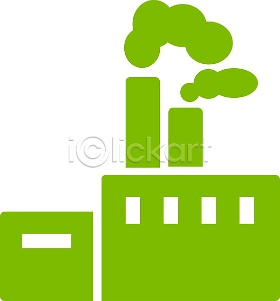 사람없음 EPS 아이콘 일러스트 해외이미지 건물 공장 그린에너지 발전소 산업 상형문자 식물 업무 에코 연기 오염 작업실 제조 초록색 친환경 픽토그램 해외202004 해외202105 환경 회사 흰배경