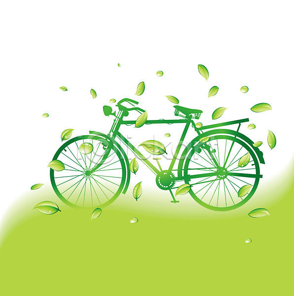 사람없음 EPS 일러스트 해외이미지 물방울 심볼 에코 에코라이프 자전거 초록색 친환경 해외202004 해외202105