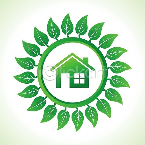 보호 사람없음 EPS 일러스트 해외이미지 그린에너지 심볼 에코 에코라이프 유기농 잎 주택 초록색 친환경 해외202004 해외202105