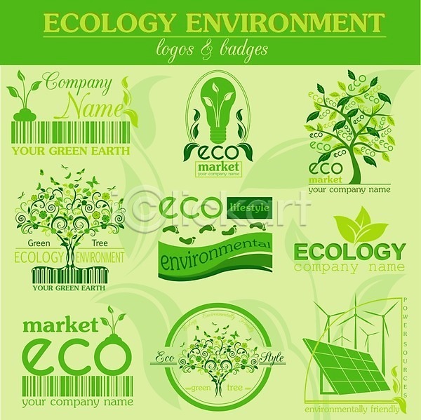 사람없음 EPS 아이콘 일러스트 해외이미지 그린에너지 나무 라벨 바이오 비즈니스 사인 세트 심볼 에너지 에코 유기농 인포그래픽 잎 재활용 초록색 친환경 해외202004 해외202105