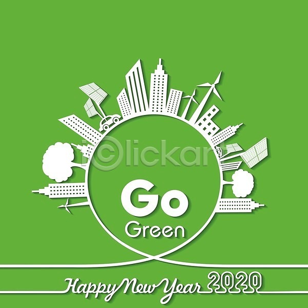 사람없음 EPS 일러스트 해외이미지 그린에너지 배너 숫자 심볼 에코 이벤트 초록색 친환경 해외202004