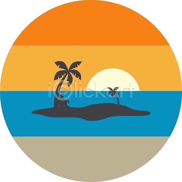 사람없음 EPS 일러스트 해외이미지 나무 바하마 발리 섬 일몰 하와이 해외202004 해외202105 햇빛
