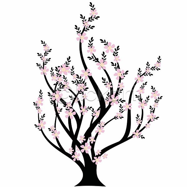 사람없음 EPS 실루엣 아이콘 일러스트 해외이미지 검은색 꽃 나무 발렌타인데이 보라색 분홍색 식물 잎 하트 해외202004 해외202105