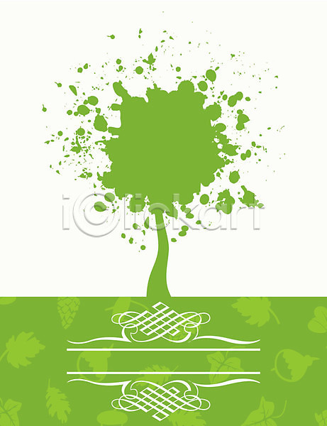 사람없음 EPS 일러스트 해외이미지 나무 초록색 한그루 해외202004 해외202105