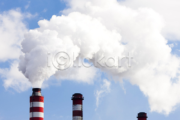지구온난화 사람없음 JPG 포토 해외이미지 굴뚝 발전소 배기가스 스모그 야외 연기 오염 해외202004 환경
