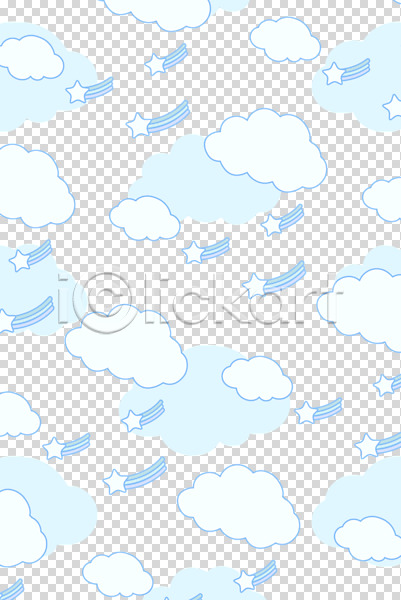 사람없음 PNG 편집이미지 구름(자연) 누끼 백그라운드 별 유성 패턴 편집소스 하늘색