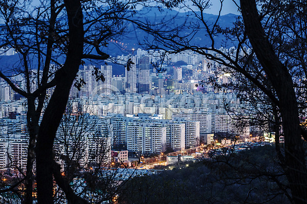 사람없음 JPG 실루엣 포토 경기도 국내여행 나무 도시풍경 봄 아파트 야경 야외 저녁 전경 풍경(경치) 한국
