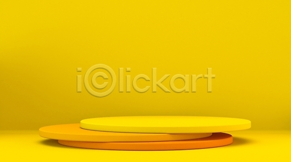 사람없음 3D JPG 해외이미지 노란색 단상 미니멀 백그라운드 벽 쌓기 오브젝트 원형 입체도형