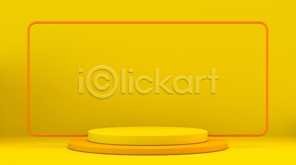 사람없음 3D JPG 해외이미지 노란색 단상 미니멀 백그라운드 벽 선 오브젝트 원형 입체도형 직사각형