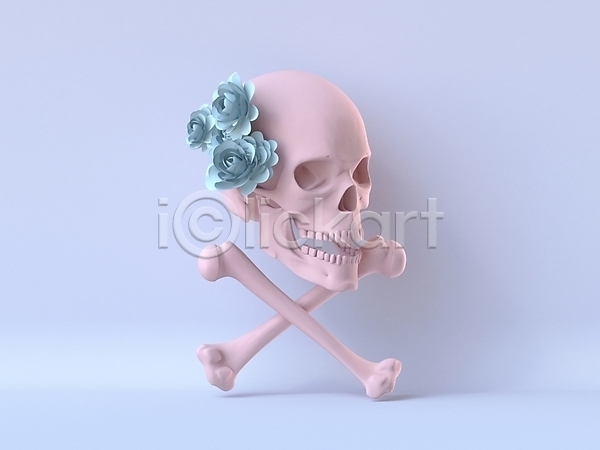 사람없음 3D JPG 해외이미지 미니멀 백그라운드 분홍색 뼈 오브젝트 입체도형 해골모형