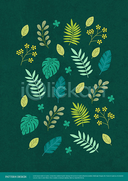사람없음 AI(파일형식) 일러스트 나뭇잎 몬스테라 식물 청록색 패턴 패턴백그라운드