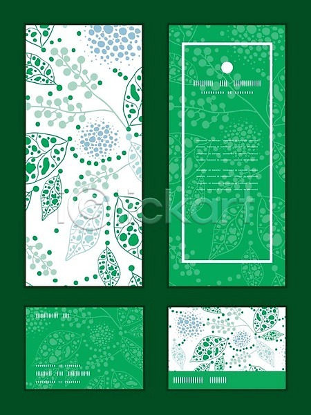 사람없음 EPS 일러스트 템플릿 해외이미지 꽃무늬 디자인 레이아웃 목업 반복 열매 잎 초록색 해외202004