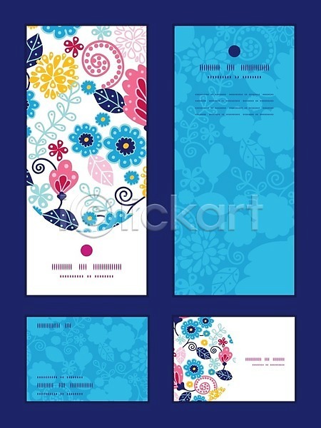 사람없음 EPS 일러스트 템플릿 해외이미지 꽃 꽃무늬 디자인 레이아웃 목업 밭 파란색 해외202004