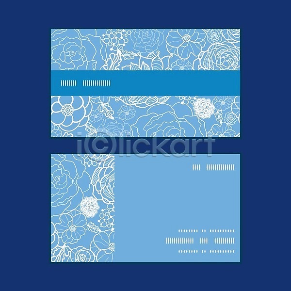 사람없음 EPS 일러스트 템플릿 해외이미지 꽃 꽃무늬 디자인 레이아웃 명함 목업 비즈니스 파란색 해외202004
