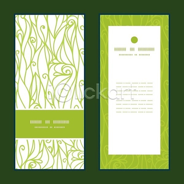 사람없음 EPS 일러스트 템플릿 해외이미지 꽃무늬 두루마리 디자인 레이아웃 목업 반복 초록색 해외202004