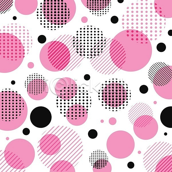 사람없음 EPS 일러스트 해외이미지 검은색 그래픽 디자인 백그라운드 분홍색 선 스타일 심플 원형 점 줄무늬 추상 패턴 해외202004 흰색