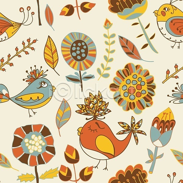 화려 사람없음 EPS 일러스트 해외이미지 그림 꽃 꽃다발 꽃무늬 나뭇가지 동물 백그라운드 스케치 잎 조류 추상 패턴 해외202004