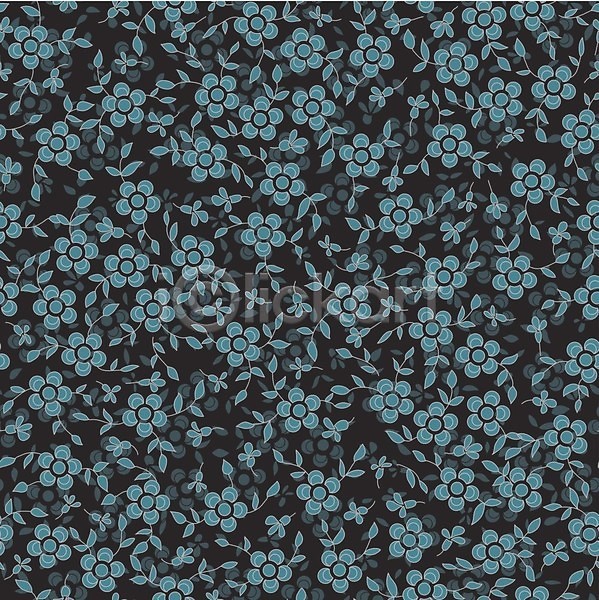우아함 화려 사람없음 EPS 일러스트 해외이미지 그래픽 그림 꽃 꽃무늬 나뭇가지 디자인 백그라운드 스타일 잎 추상 파란색 패턴 해외202004