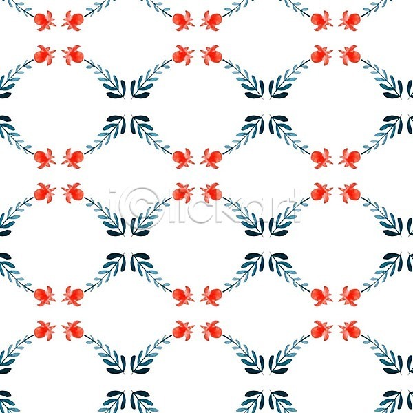 사람없음 EPS 일러스트 해외이미지 그래픽 그림 꽃 꽃무늬 디자인 백그라운드 수채화(물감) 잎 추상 패턴 해외202004 흰색