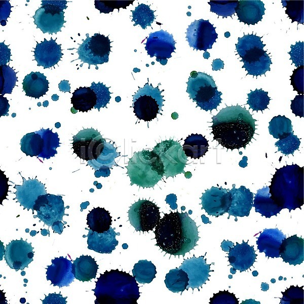 사람없음 EPS 일러스트 해외이미지 디자인 백그라운드 수채화(물감) 점 추상 컨셉 컬러풀 파란색 패턴 해외202004