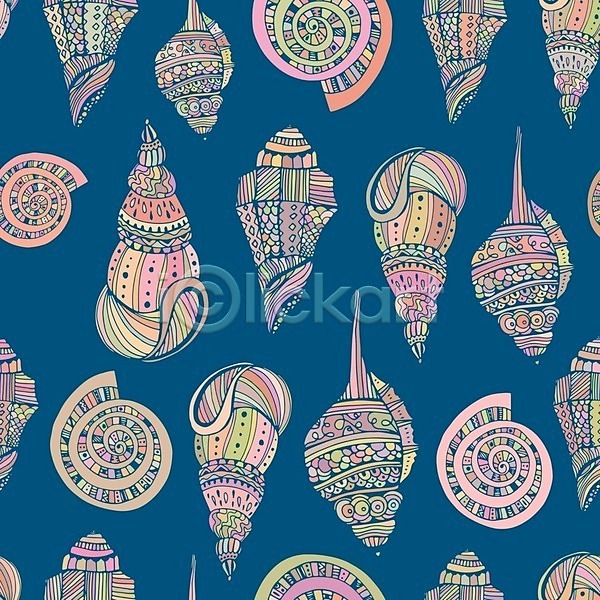 화려 사람없음 EPS 일러스트 해외이미지 가리비 그래픽 껍질 나선형 디자인 모양 백그라운드 분홍색 소라 앵무조개 오브젝트 윤곽 조개 파란색 패턴 해외202004