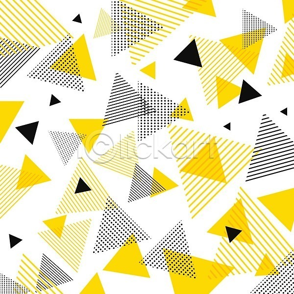 사람없음 EPS 일러스트 해외이미지 검은색 그래픽 노란색 대각선 디자인 미술 반복 백그라운드 복고 삼각형 심플 엘리먼트 장식 줄무늬 추상 팝 패턴 해외202004 흰색